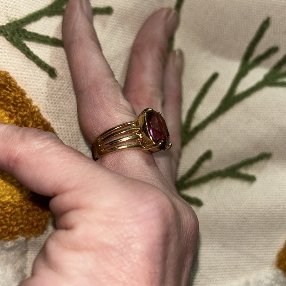 ESPO 14kt ge Amethyst and gold Cocktail Ring - Picture 6 of 8